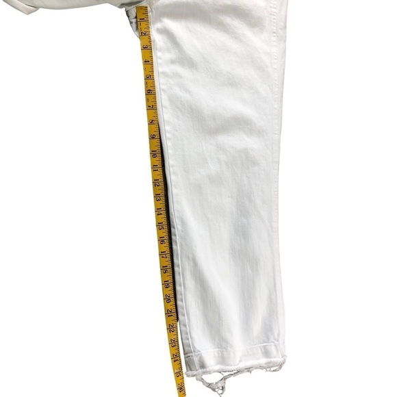 Madewell White Straight Leg Overalls with Raw Hem Style:H6642 Preppy Classic - Picture 11 of 11